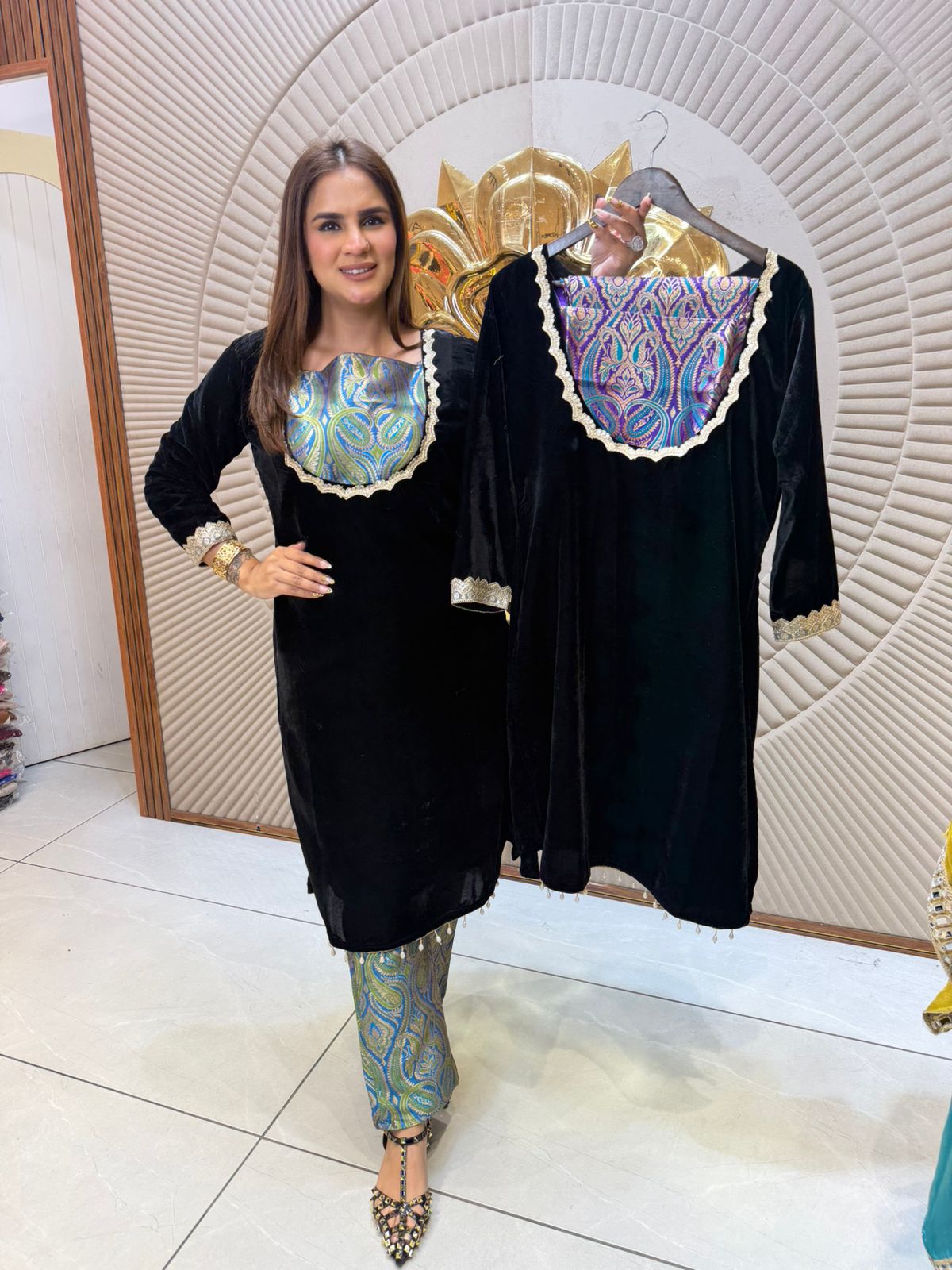 Elegant Suit With Lace Work PC2424