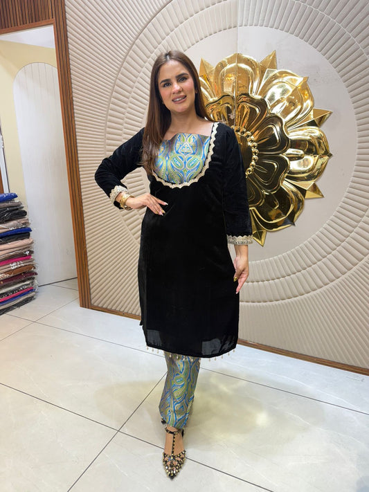 Elegant Suit With Lace Work PC2424