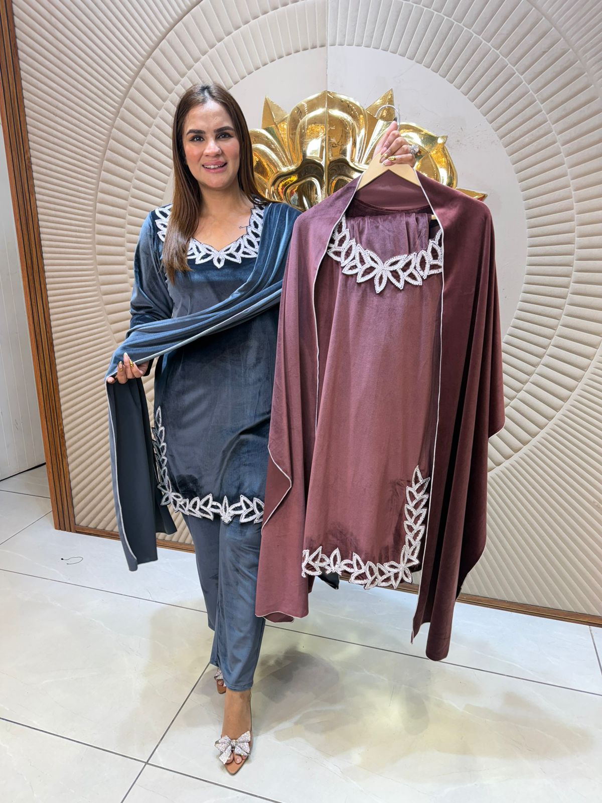 Elegant Suit With Lace Work PC2446