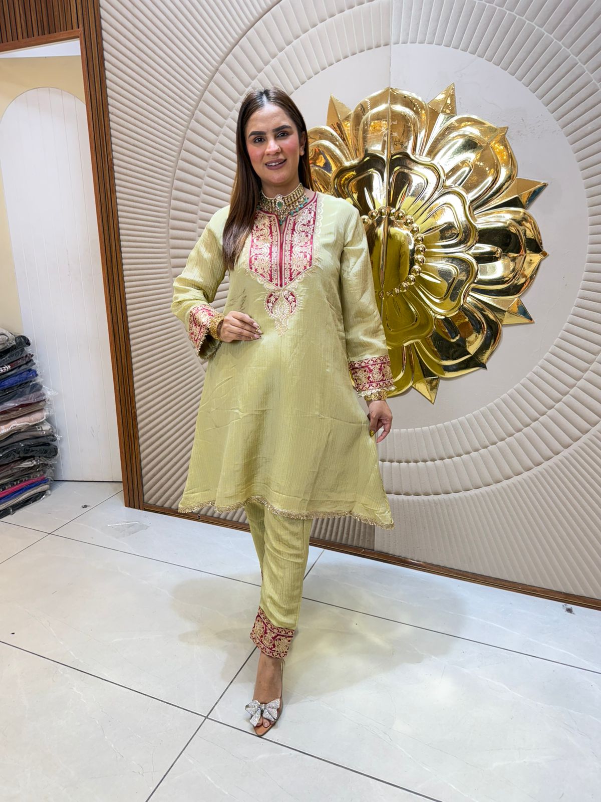 Elegant Suit With Lace Work on Bottom PC2462