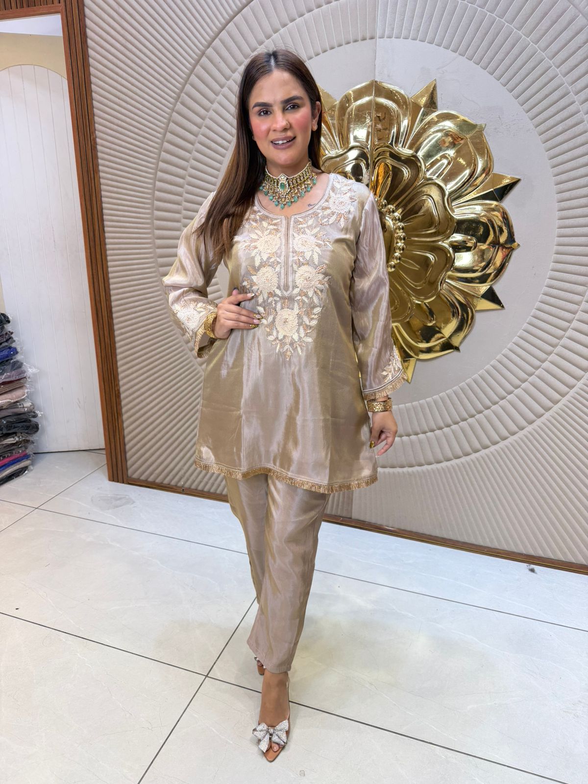 Beautiful Plain Suit With Lace Work PC2463