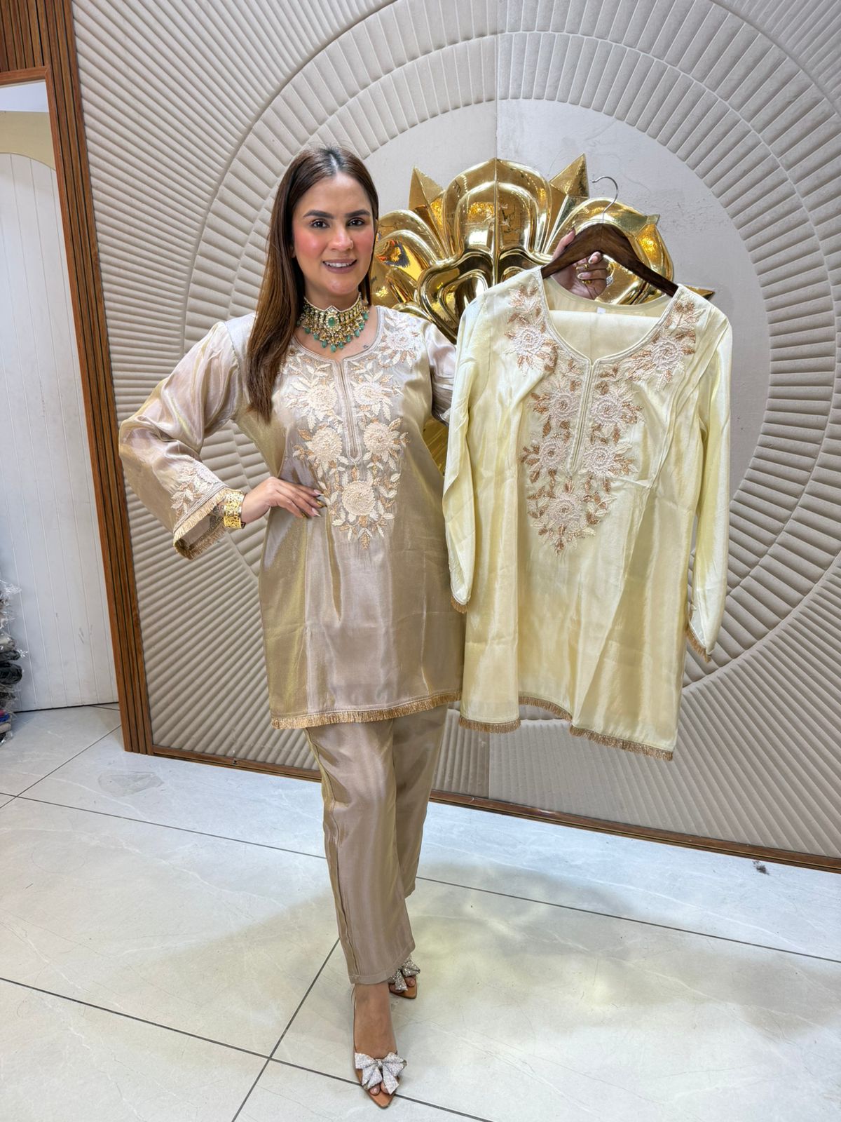 Beautiful Plain Suit With Lace Work PC2463