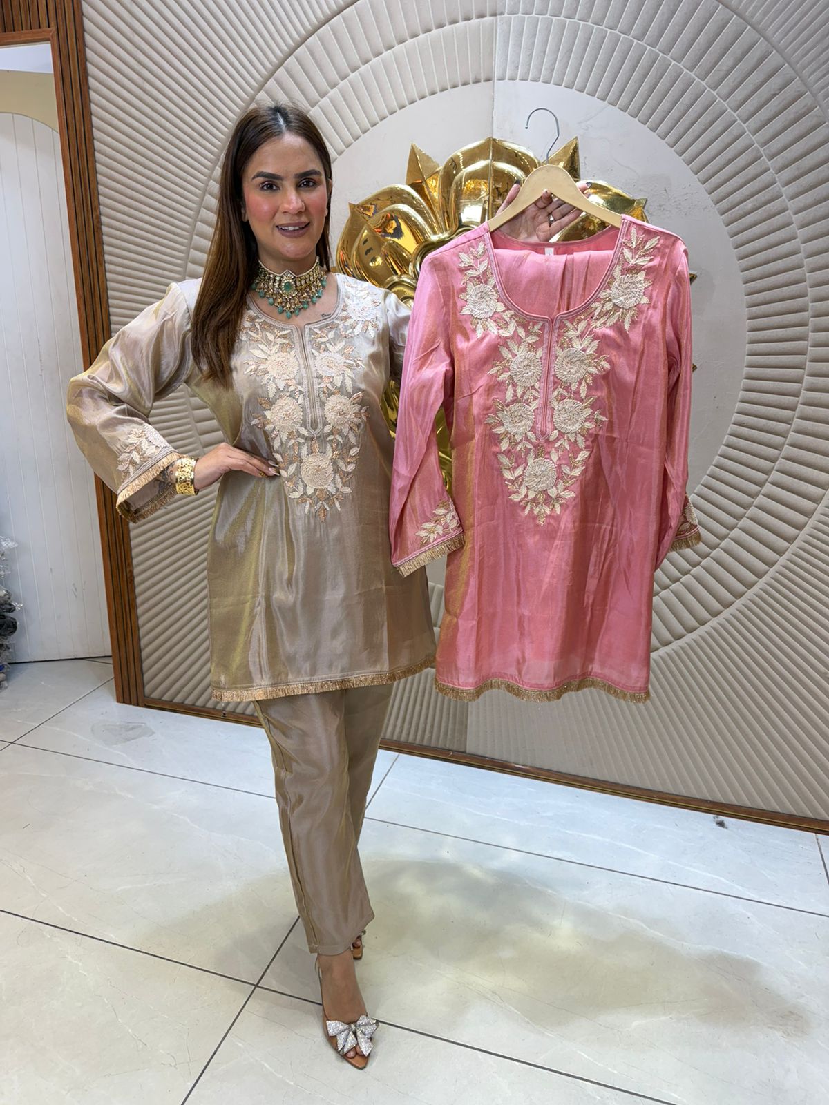 Beautiful Plain Suit With Lace Work PC2463
