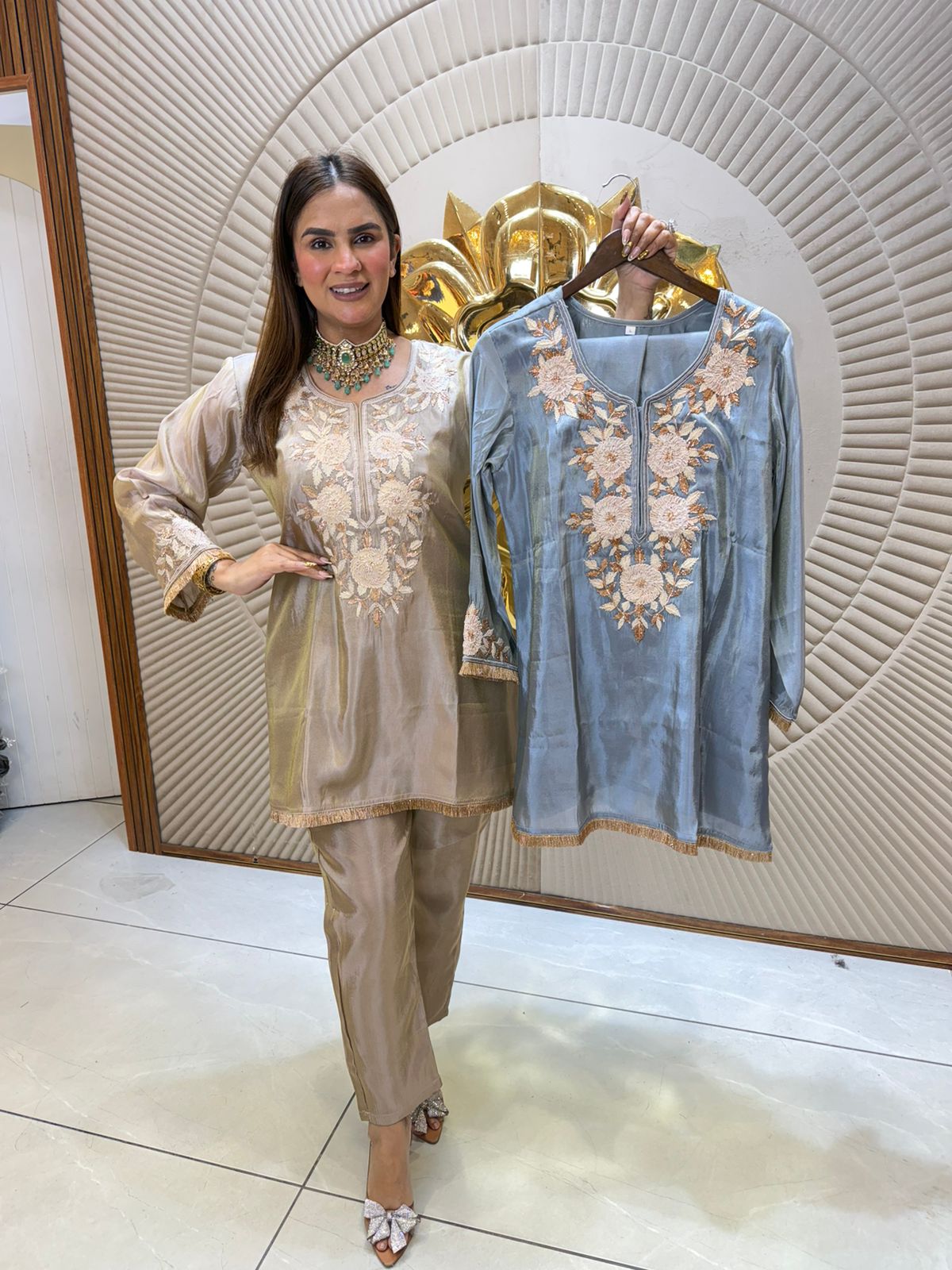 Beautiful Plain Suit With Lace Work PC2463