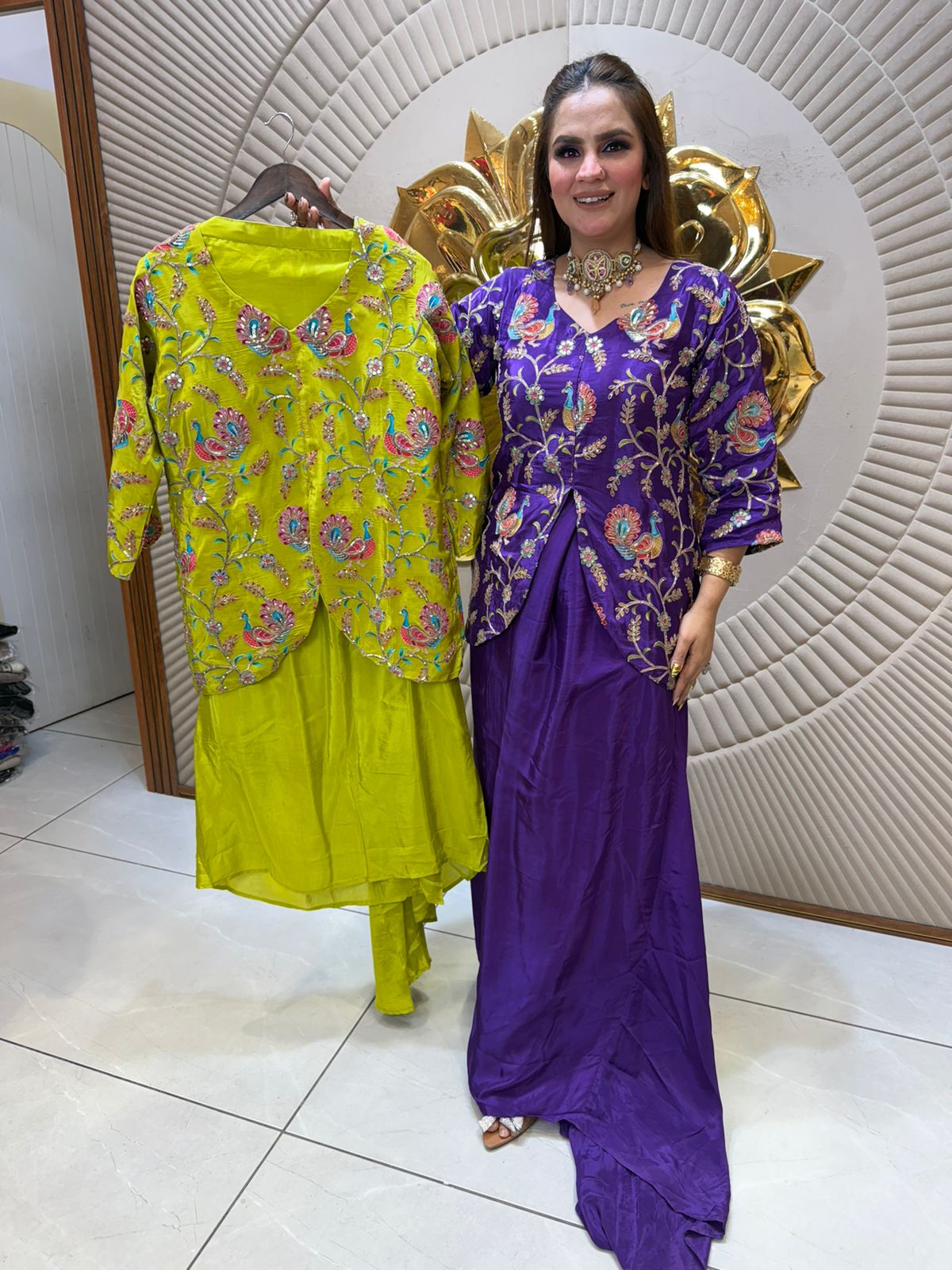 IndoWestern Dress With Beautiful Embroidery PC2478