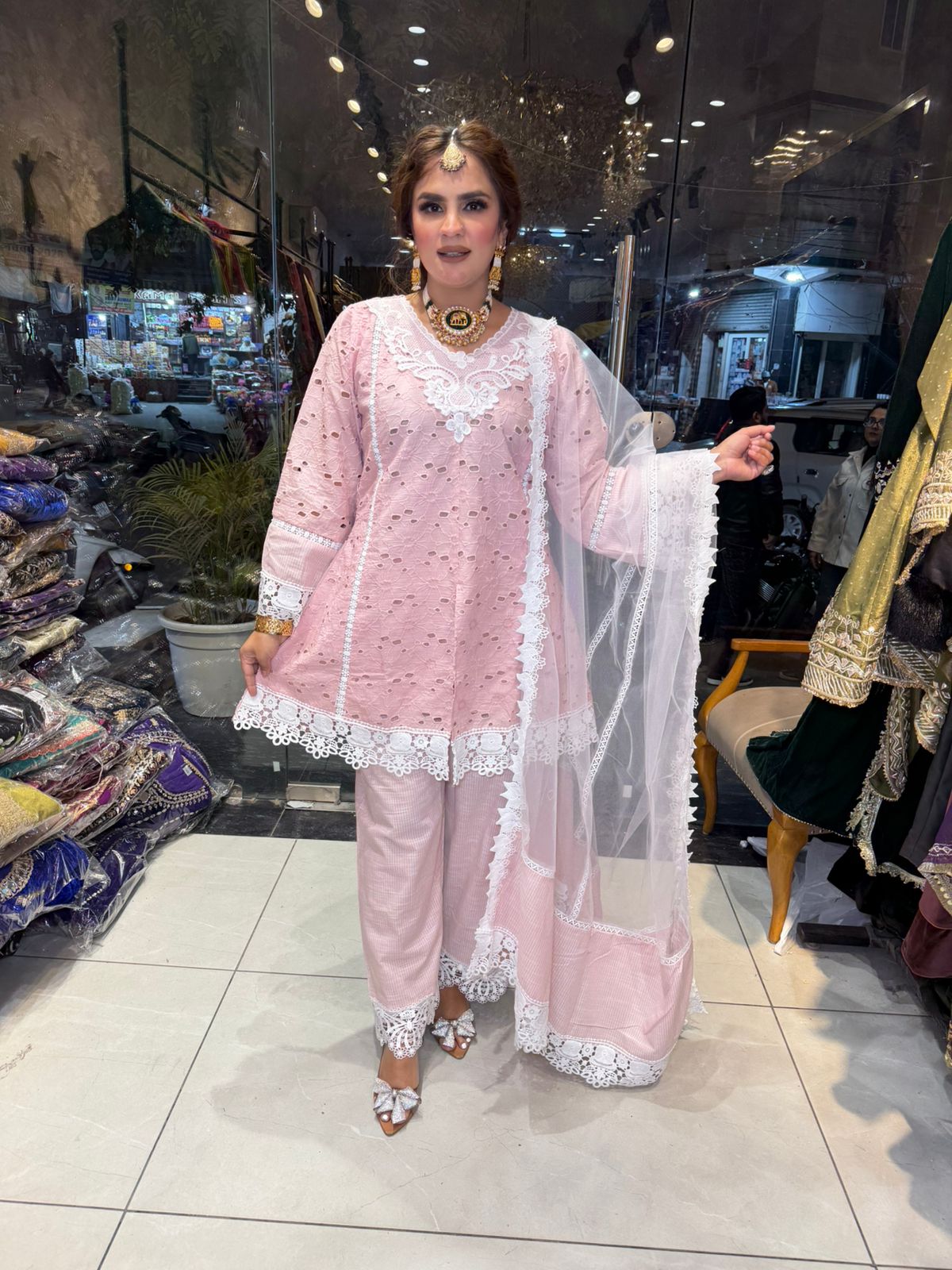Stunning Pakistani Suit With Lace Work PC2510