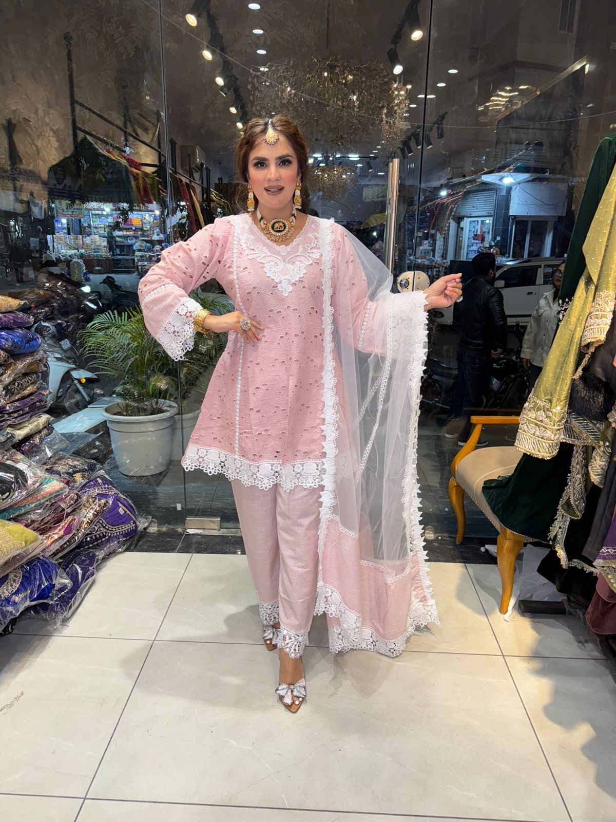 Stunning Pakistani Suit With Lace Work PC2510