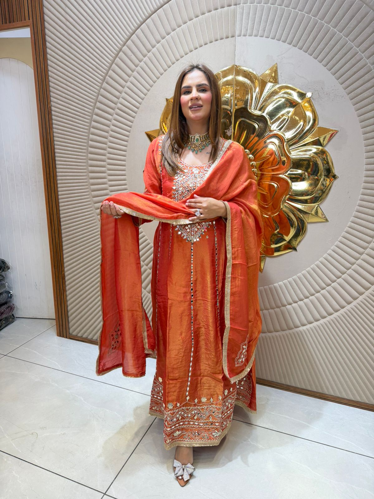 Elegant Long Suit With Lace Work PC2526