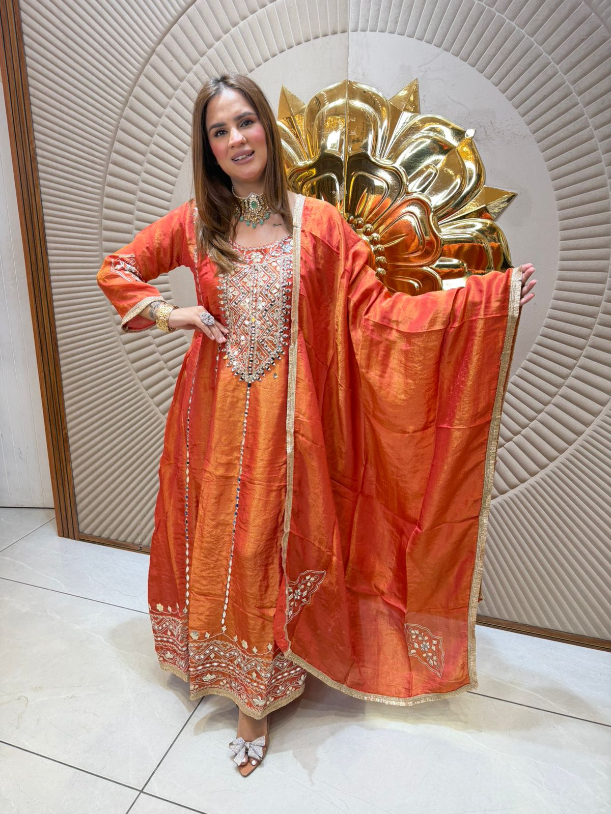 Elegant Long Suit With Lace Work PC2526