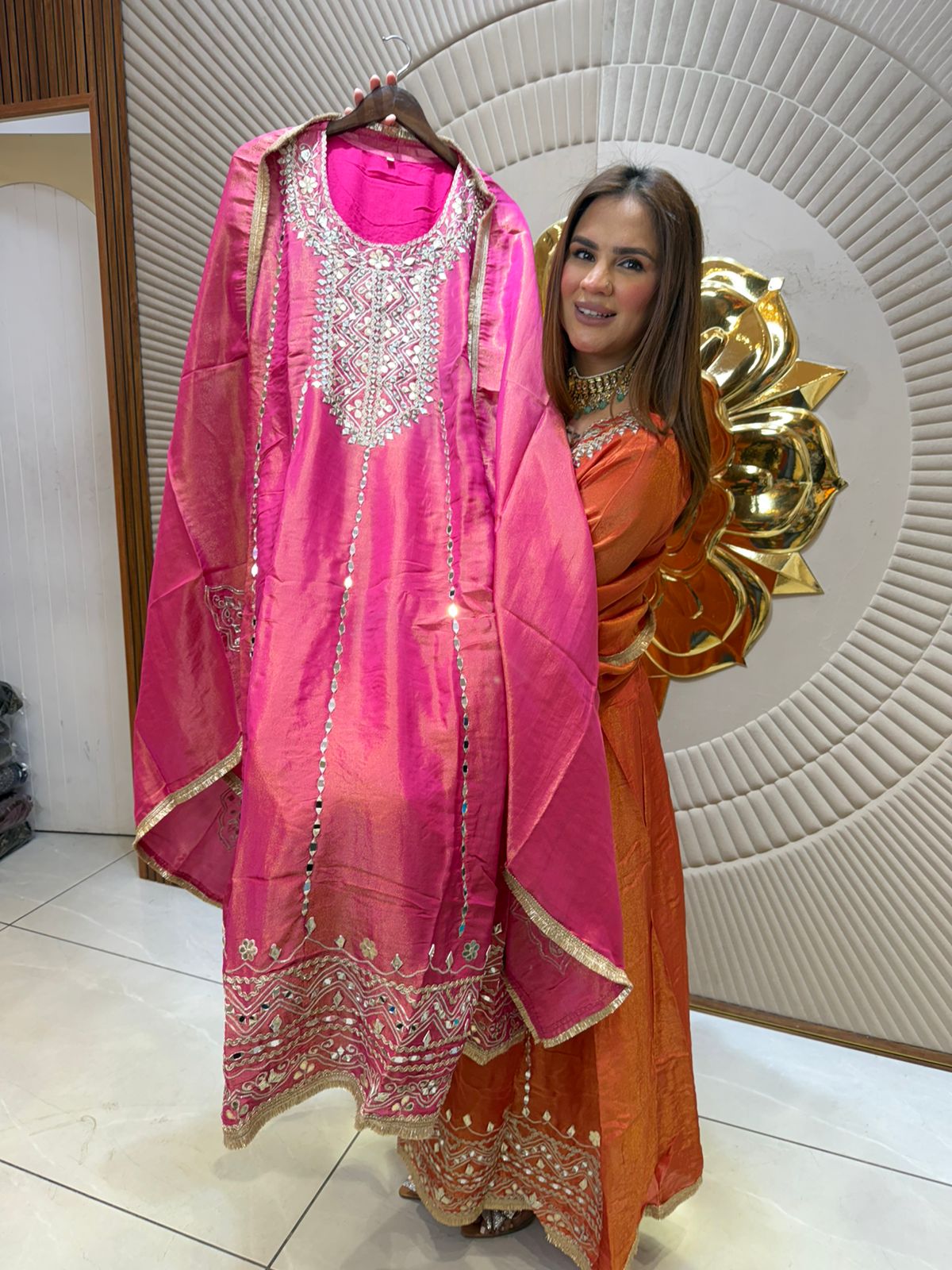 Elegant Long Suit With Lace Work PC2526