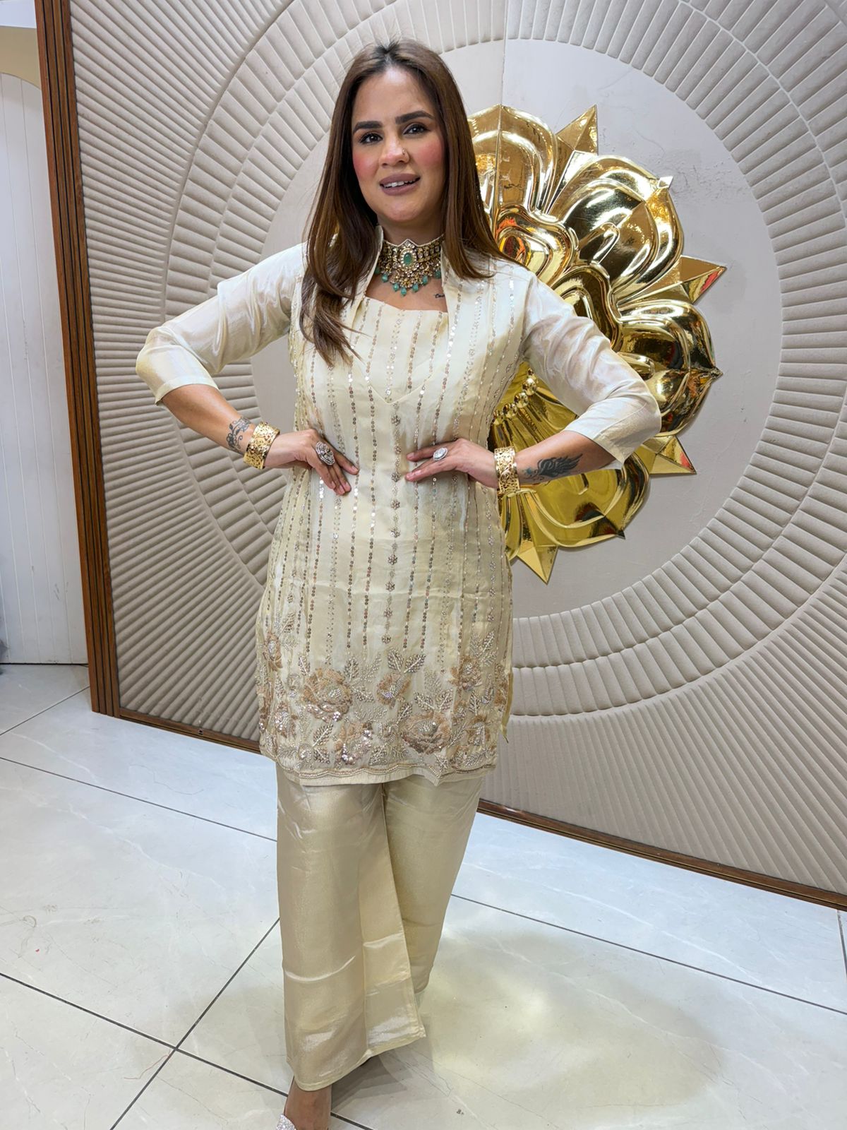 Beautiful Suit With Neck Design PC2529