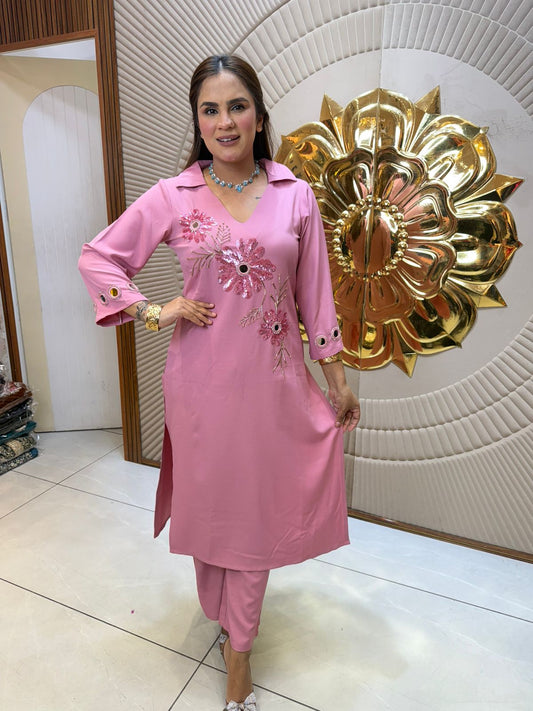Elegant Woolen Suit With Design PC2542