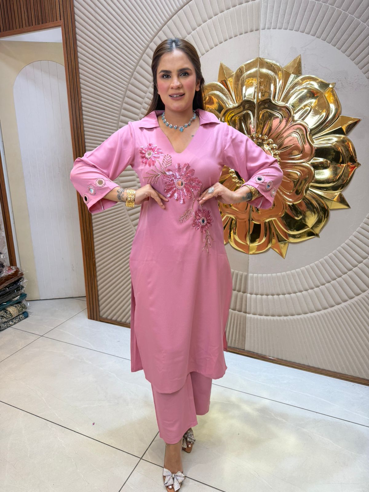 Elegant Woolen Suit With Design PC2542