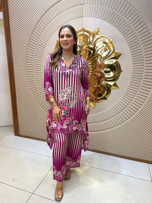 Beautiful Suit With Flower Design PC2545