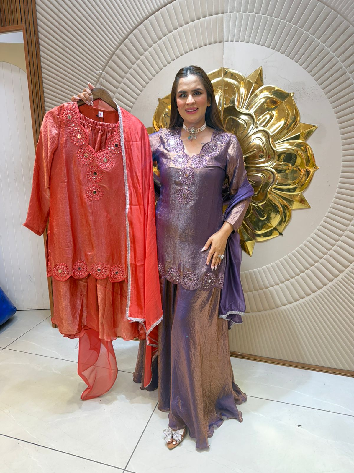 Elegant Suit With Lace Work on Dupatta PC2560