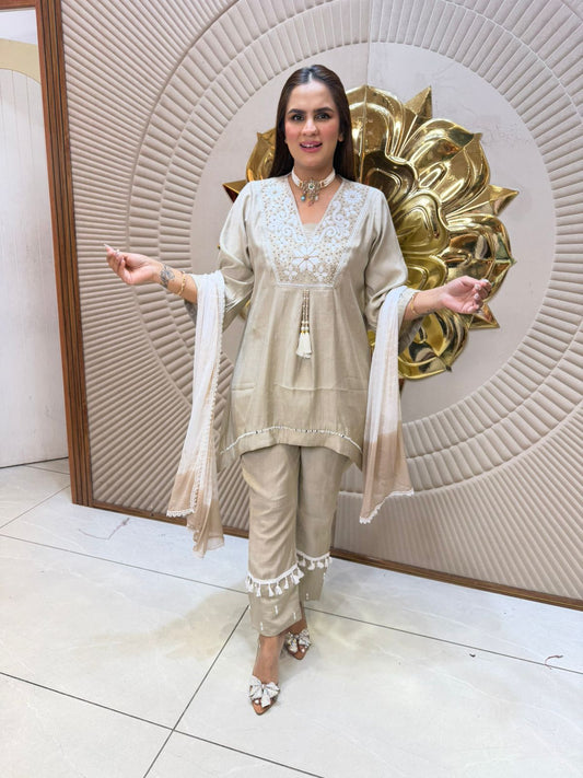 Elegant Dress With Lace Work on Pant PC2561