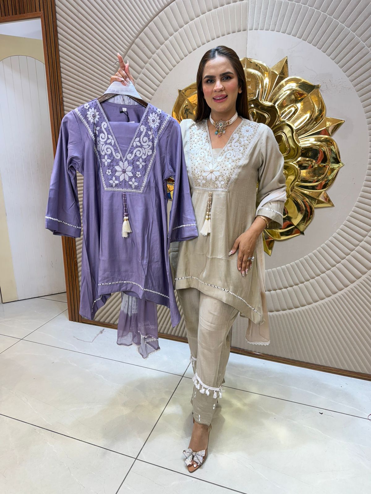 Elegant Dress With Lace Work on Pant PC2561