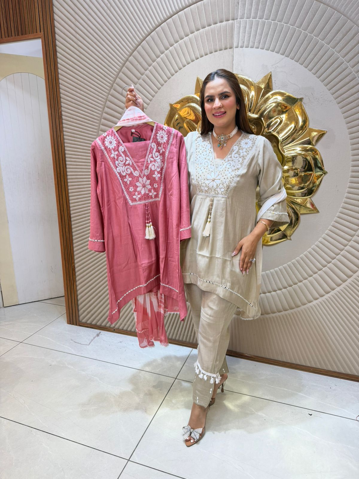 Elegant Dress With Lace Work on Pant PC2561