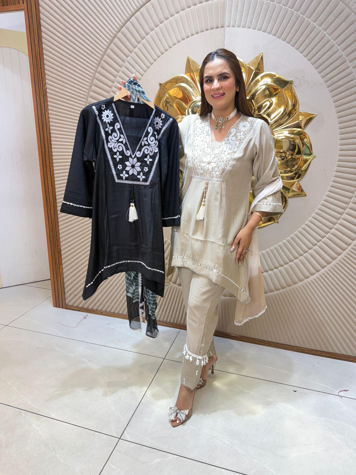 Elegant Dress With Lace Work on Pant PC2561