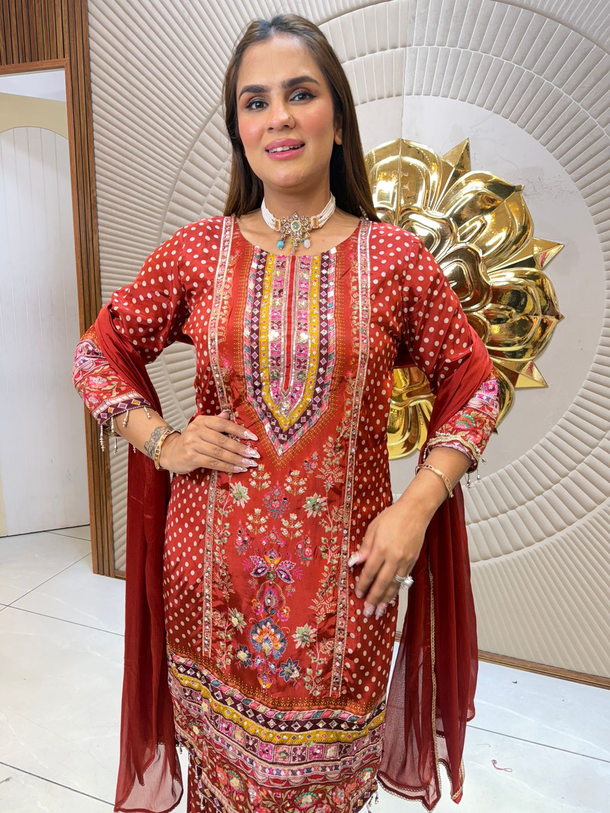 Beautiful Party Wear Suit With Lace Work PC2563