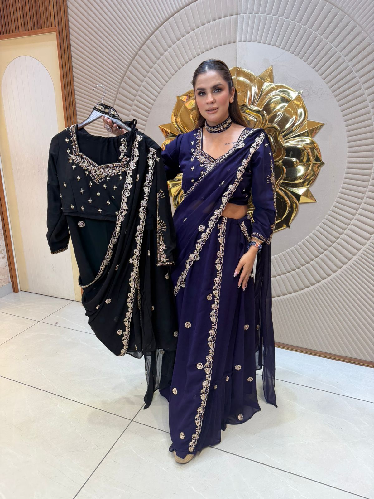 Elegant Saree With Lace Work PC2604