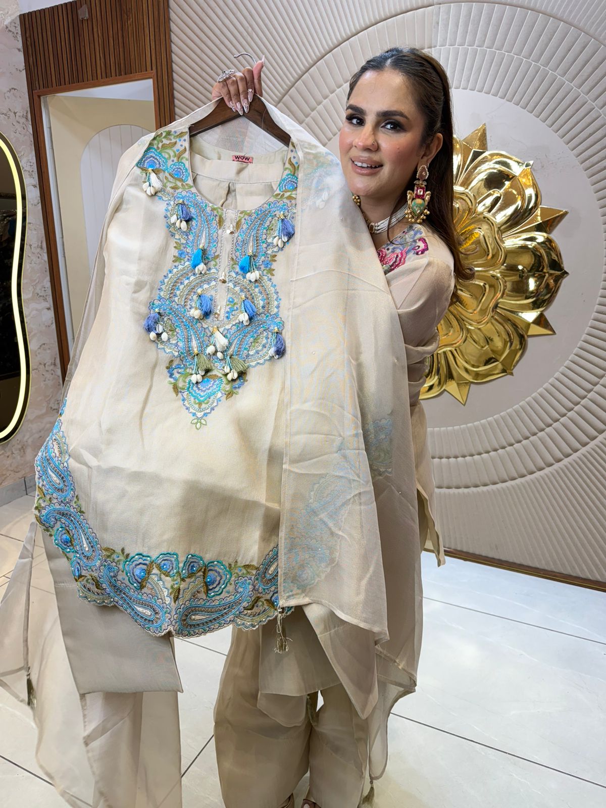 Elegant Suit With Different Color hand embroidery PC2606