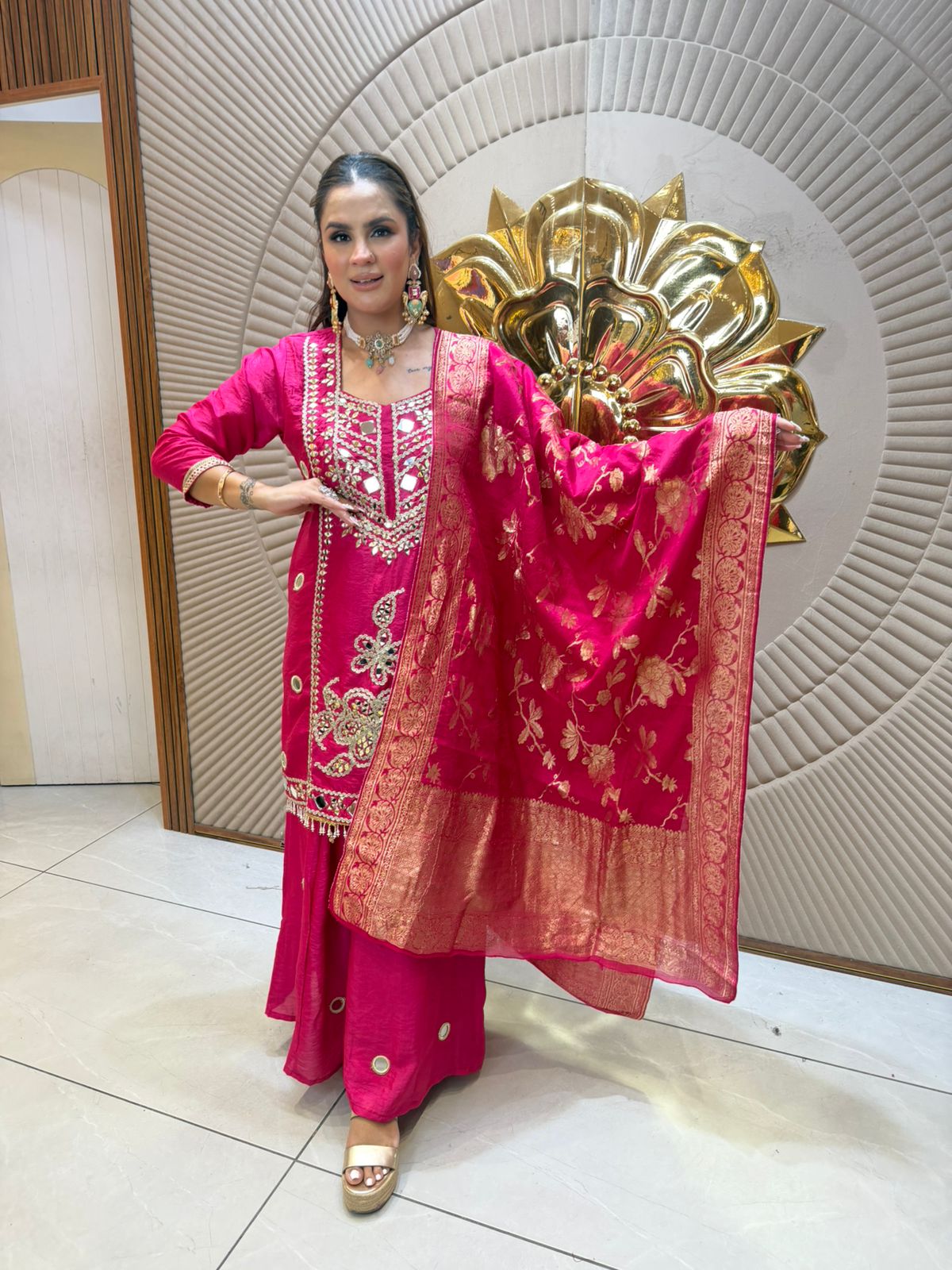 Elegant Mirror Work Suit PC2607