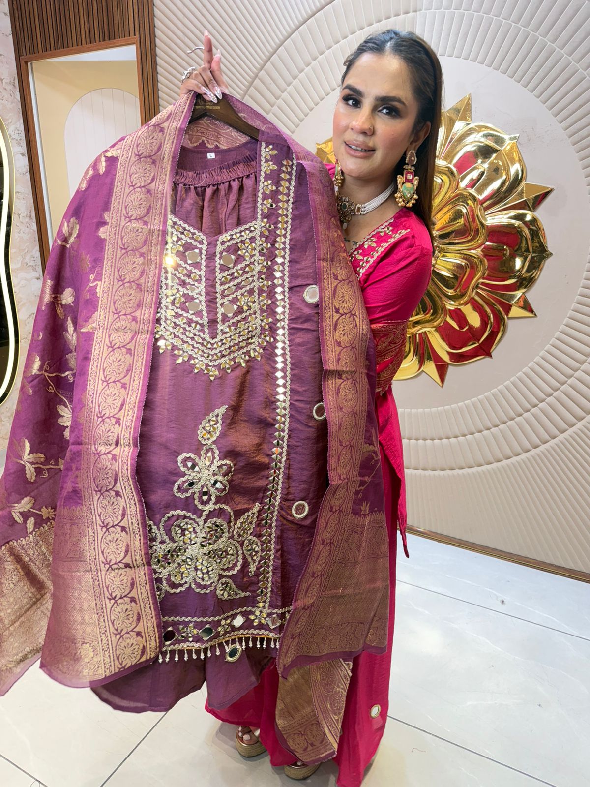 Elegant Mirror Work Suit PC2607