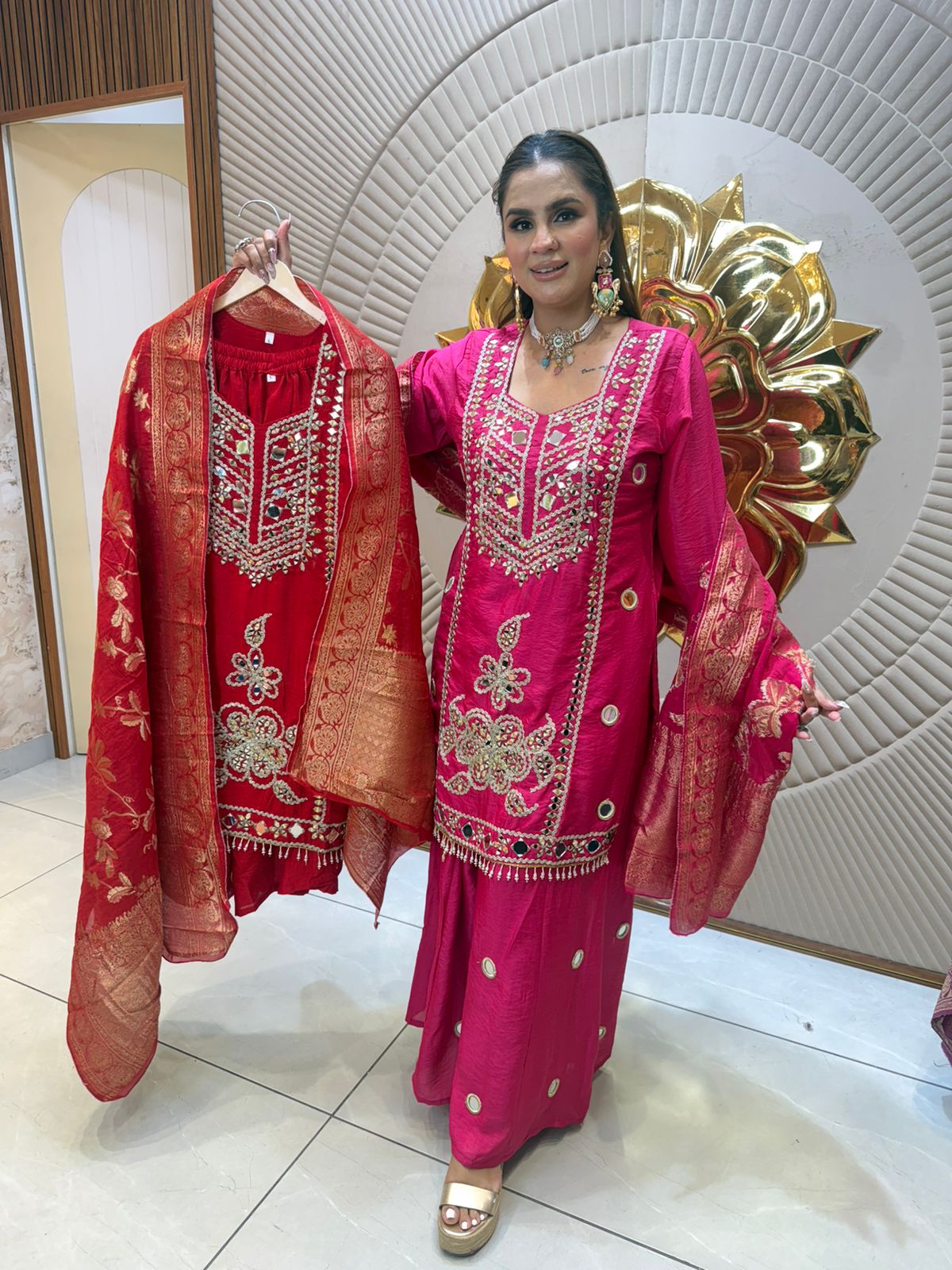 Elegant Mirror Work Suit PC2607