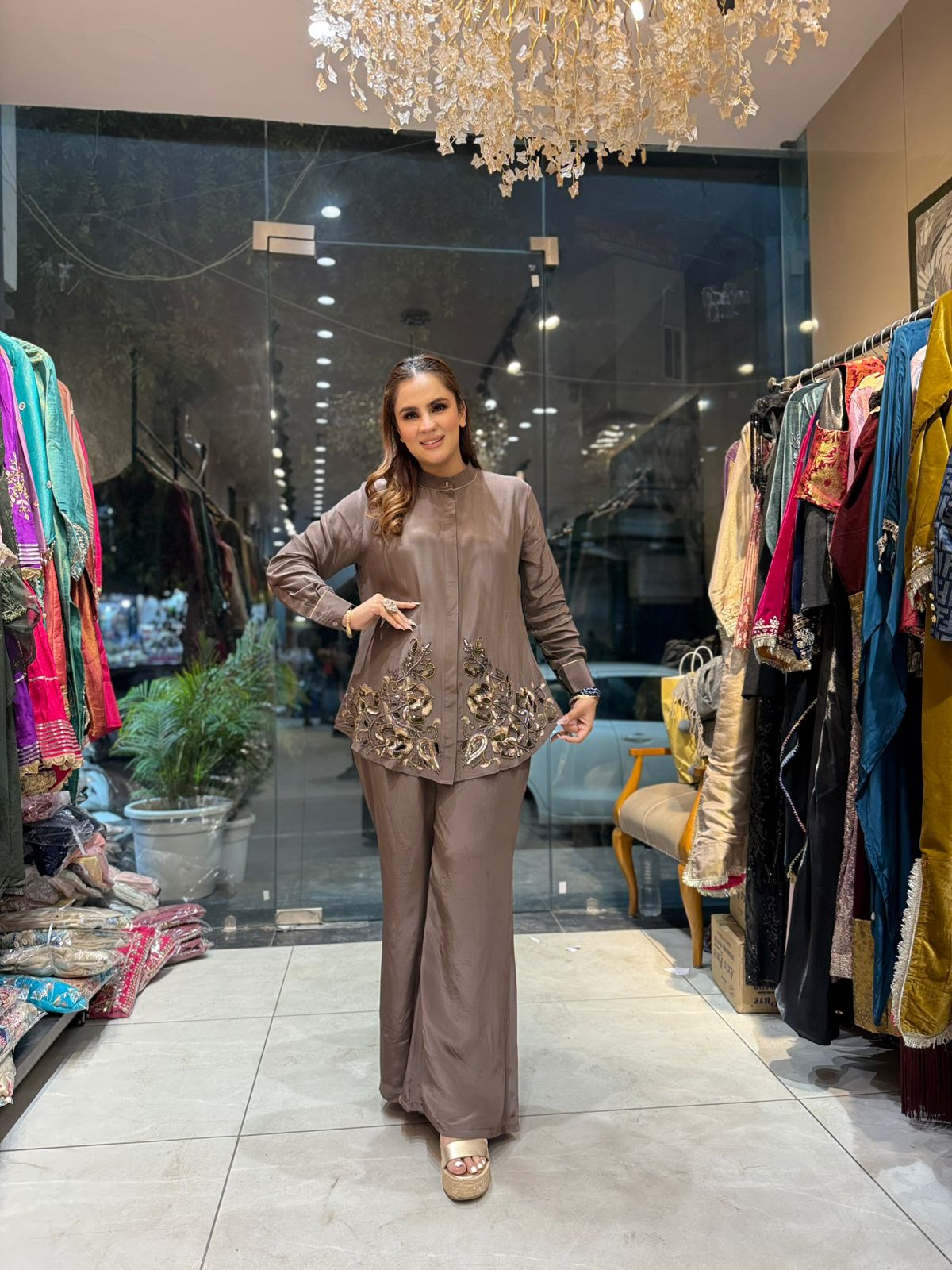 Elegant Dress With Flower Design PC2615