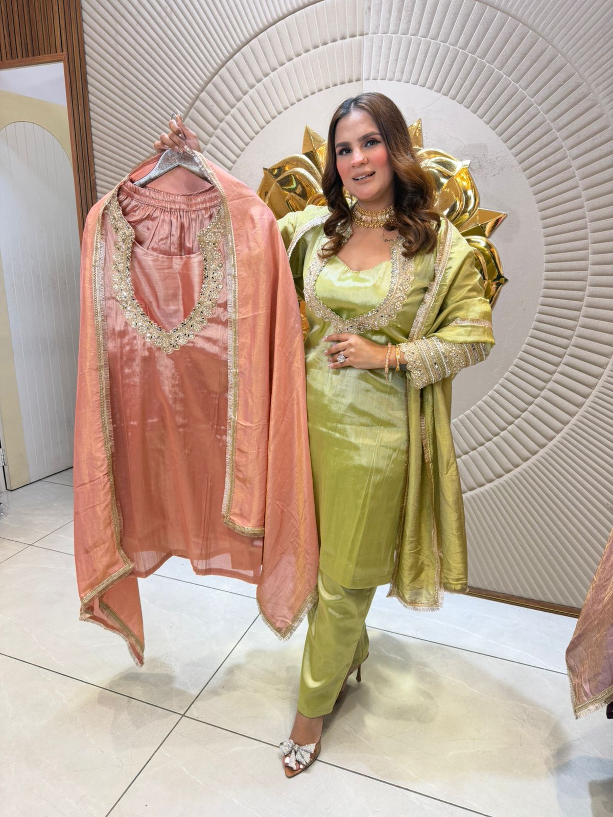 Elegant Suit With Lace Work on Suit and Dupatta PC2621