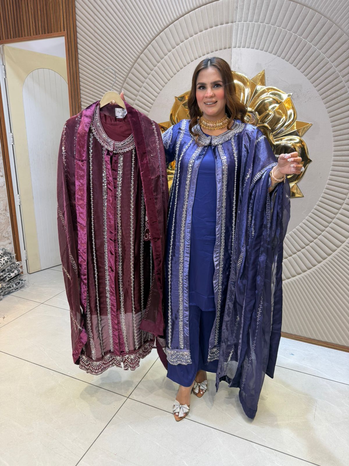 Elegant Long Suit With Neck Design PC2625