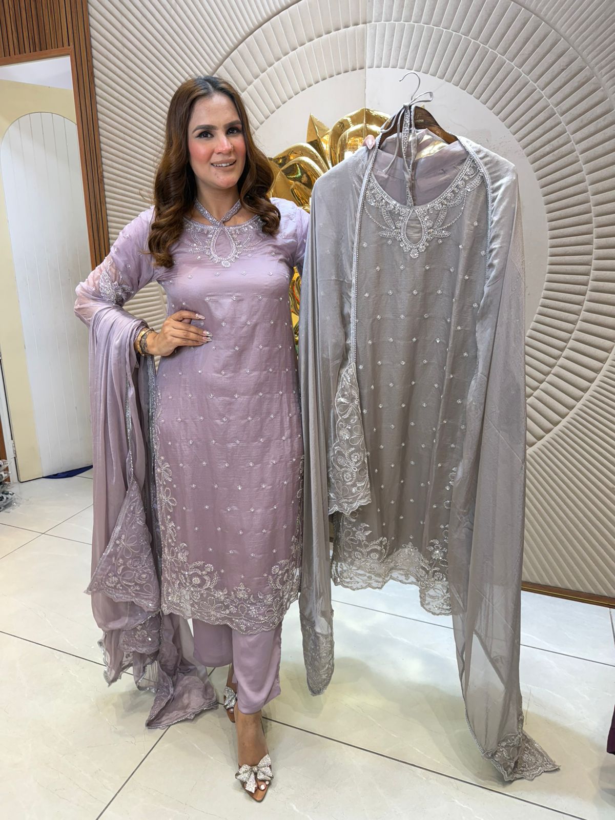 Elegant Party Wear Suit With Heavy Work PC2626