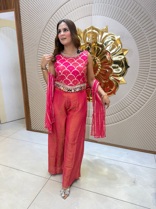 Elegant Party Wear Dress With Mirror Work PC2627