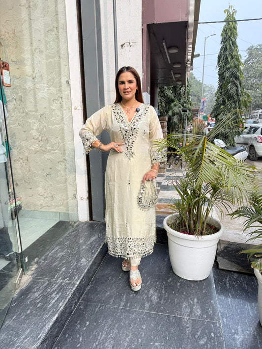 Elegant Suit With Mirror Work PC2655