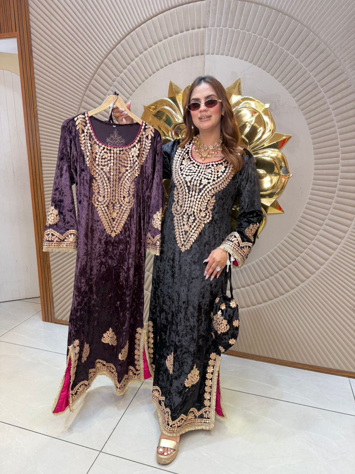 Elegant Long Dress With Potli PC2666