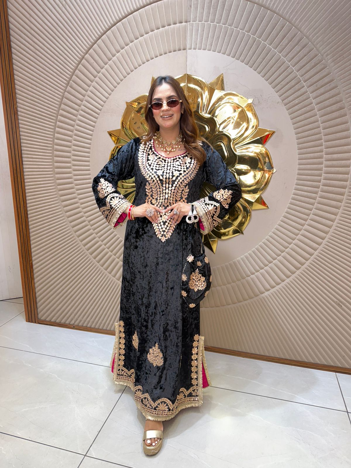 Elegant Long Dress With Potli PC2666
