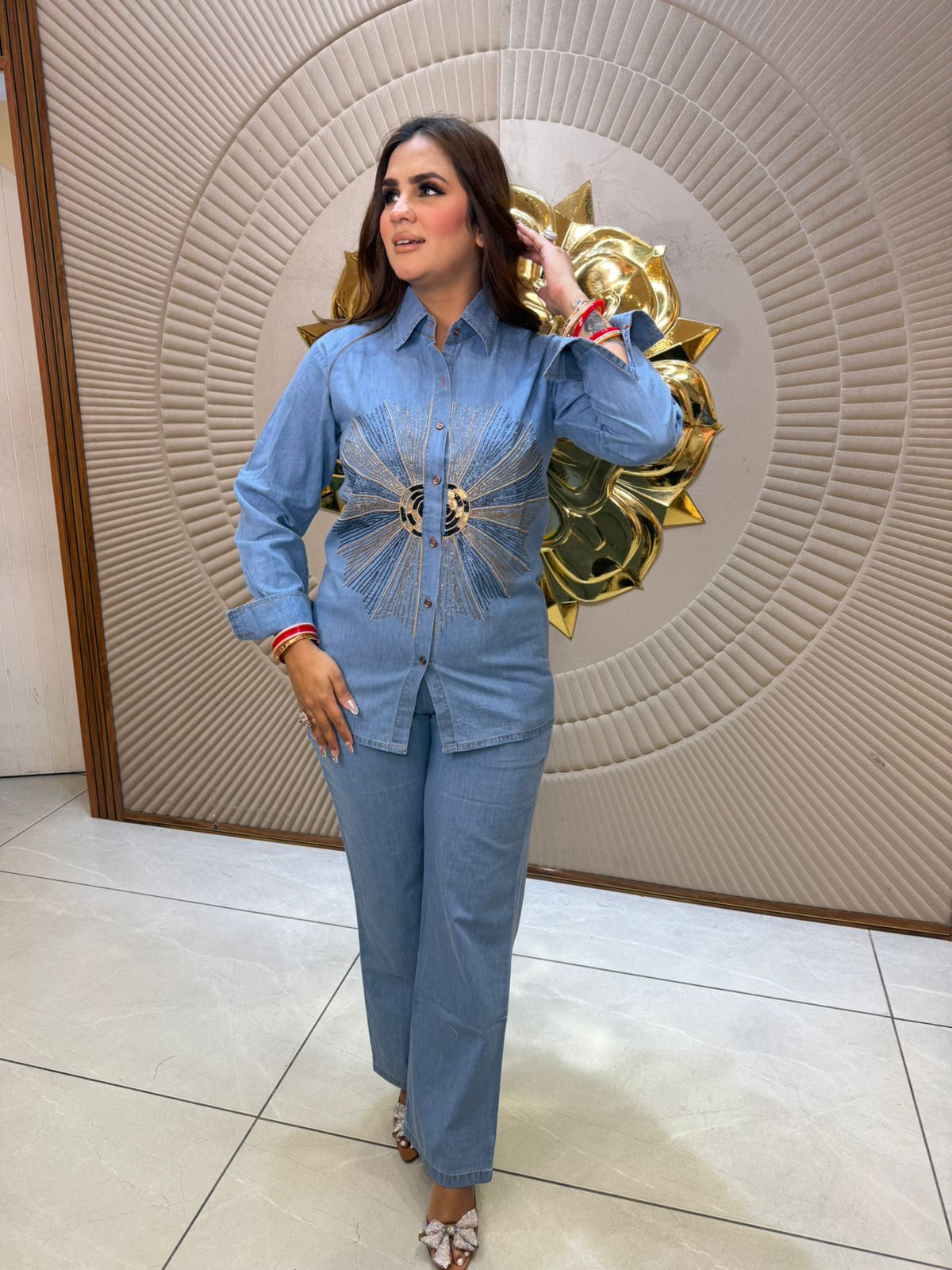 Elegant Denim Coord Set PC2680