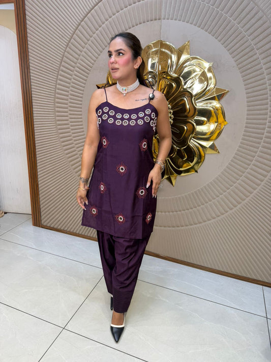 Elegant Suit With Mirror Work PC2709