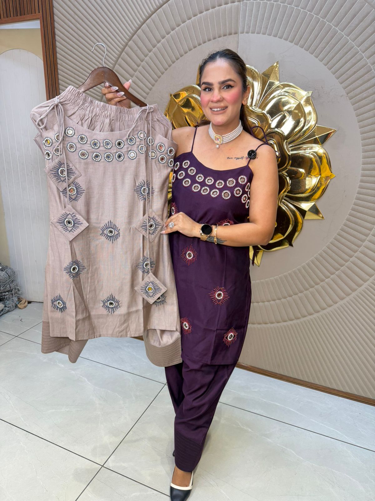 Elegant Suit With Mirror Work PC2709