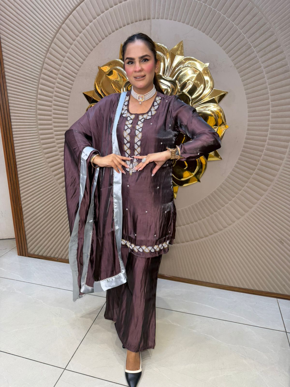 Beautiful Suit With Lace Work PC2711