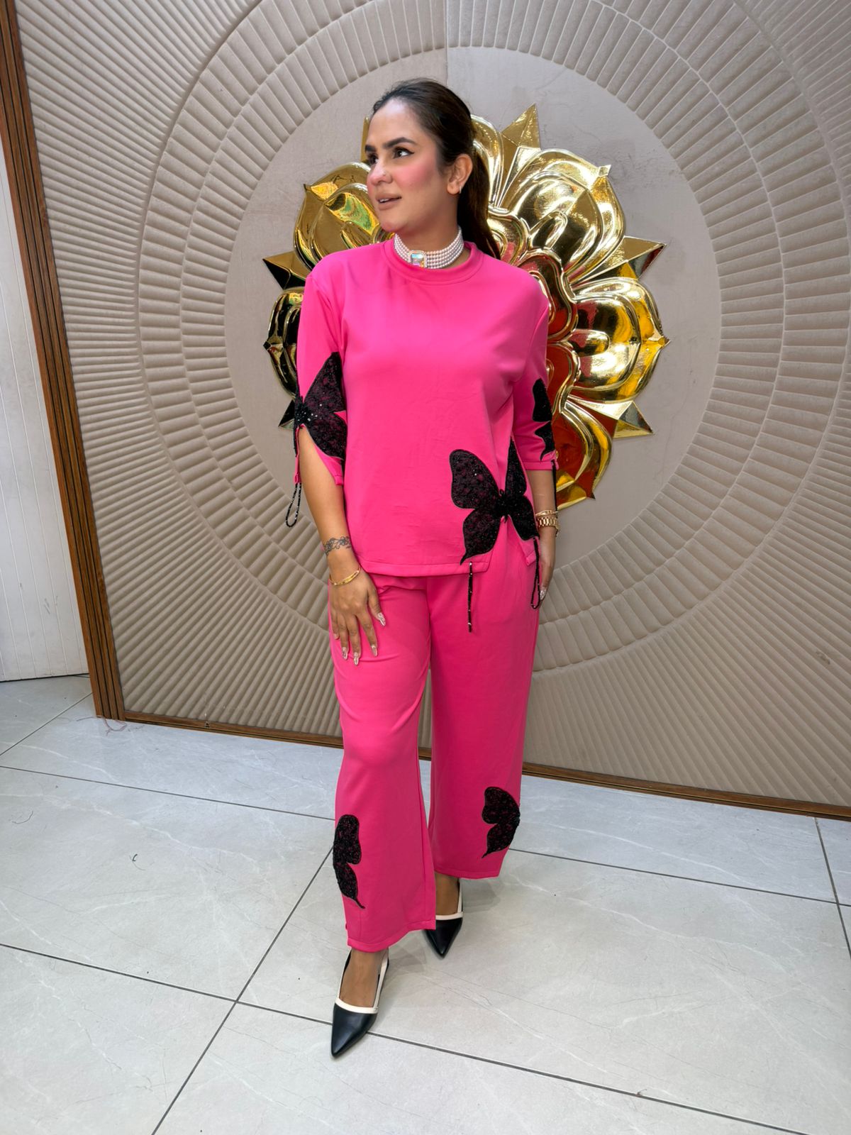 Elegant Coord Set With Butterfly Design PC2720