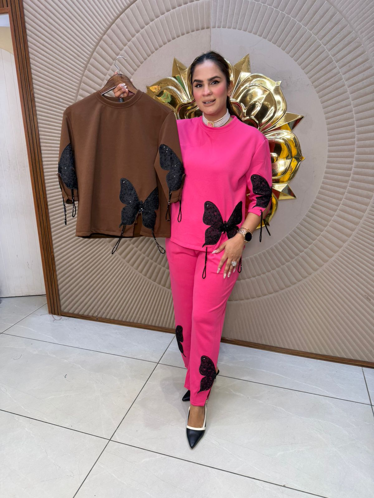 Elegant Coord Set With Butterfly Design PC2720