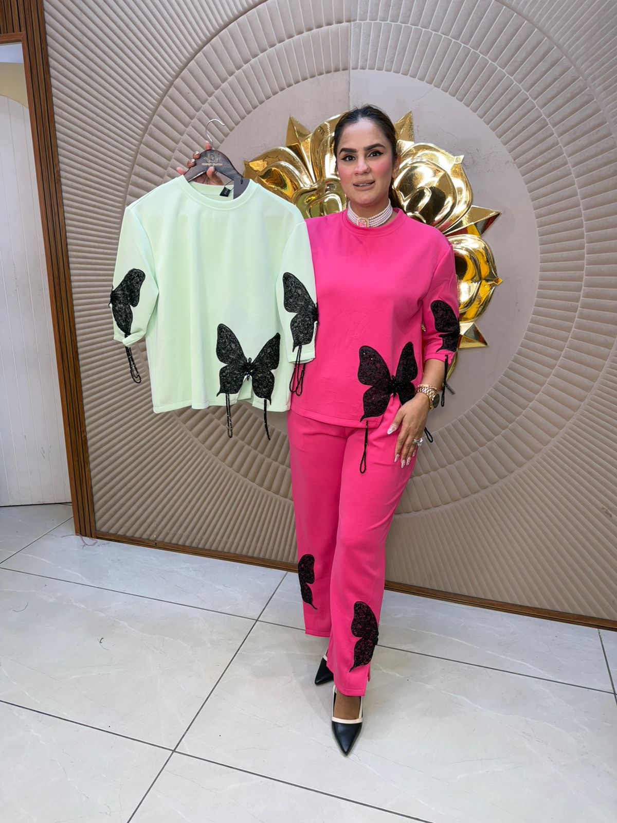 Elegant Coord Set With Butterfly Design PC2720