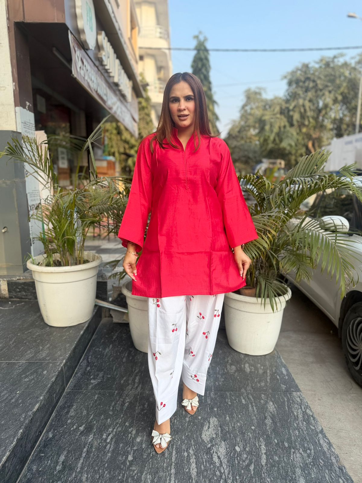 Beautiful Suit With Cheery Design on Bottom PC2723