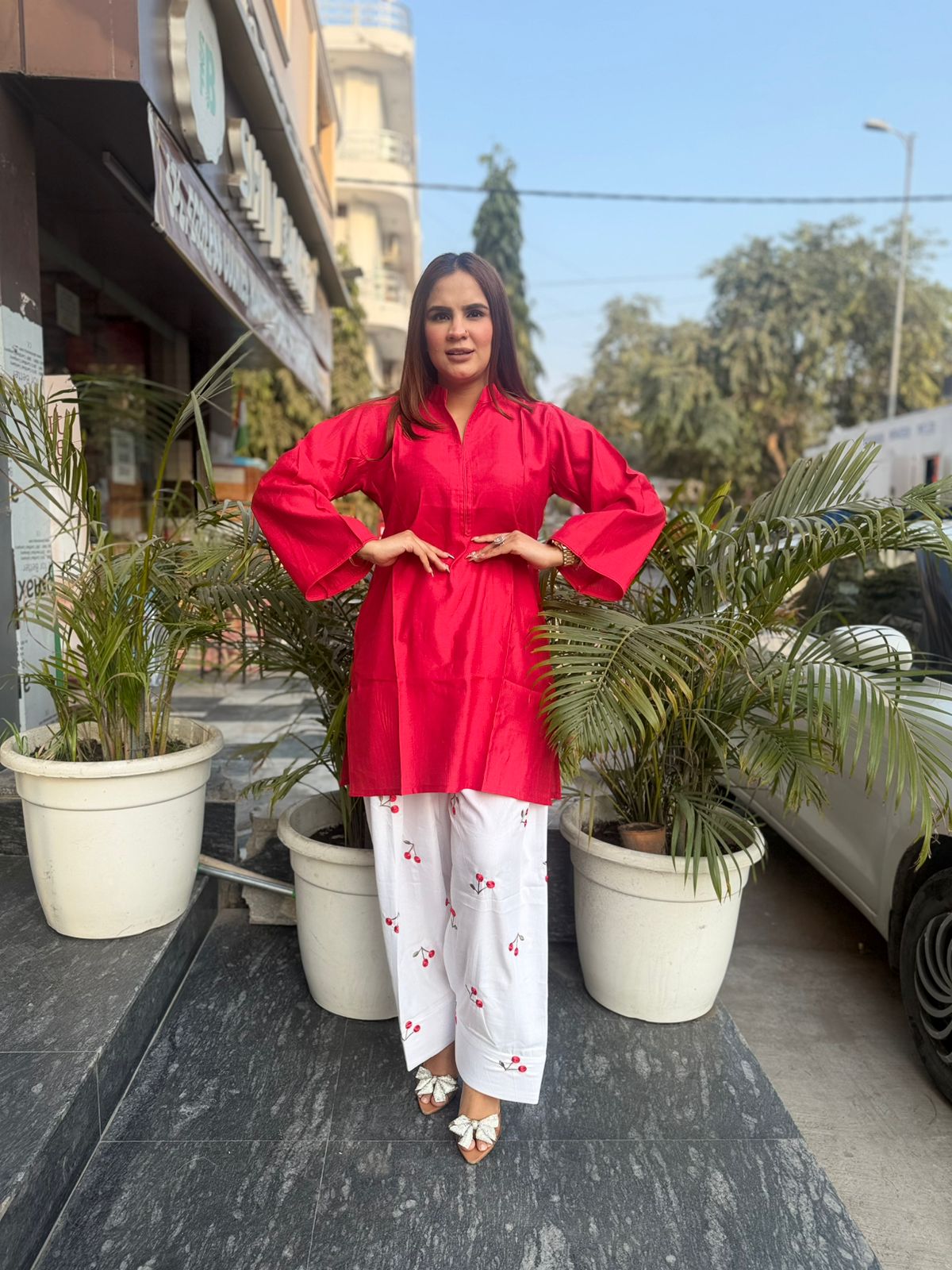 Beautiful Suit With Cheery Design on Bottom PC2723