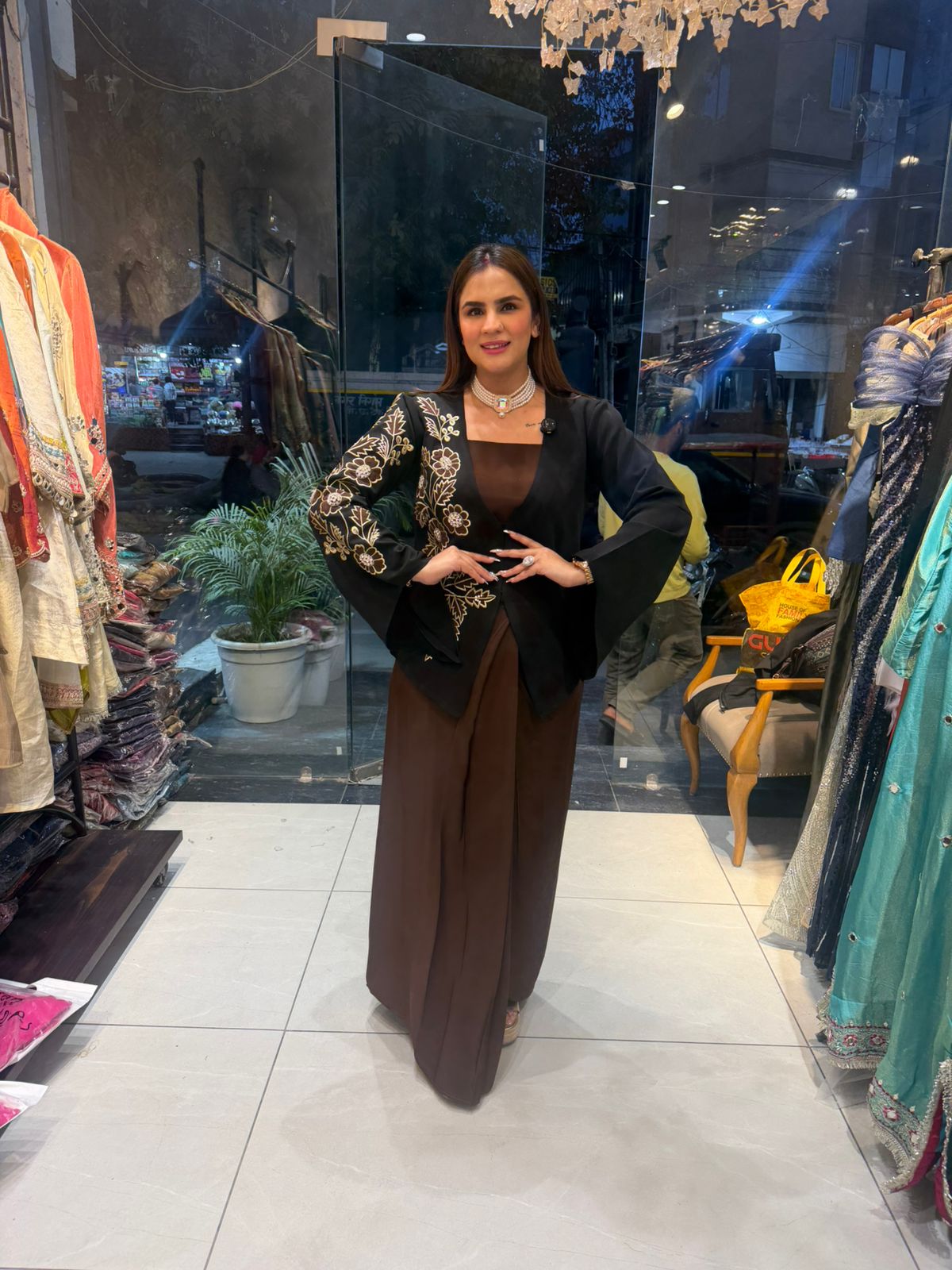 Elegant Indo Western Dress With Coat  PC2725