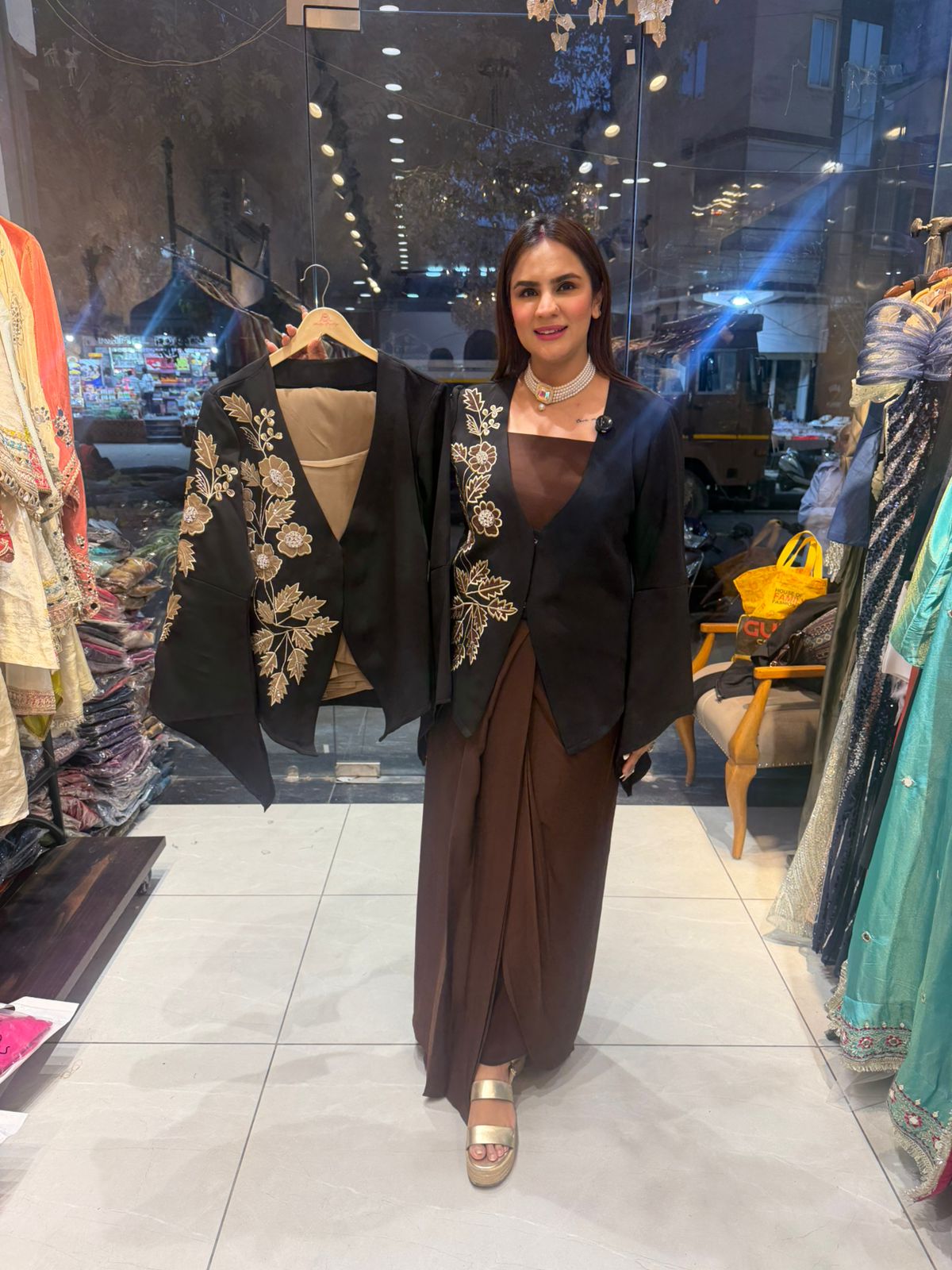 Elegant Indo Western Dress With Coat  PC2725