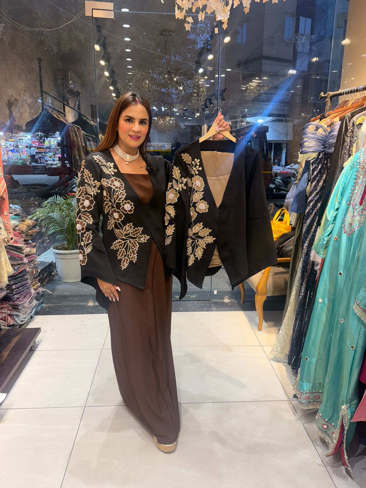 Elegant Indo Western Dress With Coat  PC2725