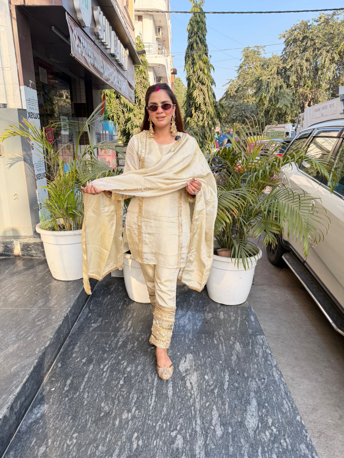 Beautiful Suit With Kiran Work PC2751